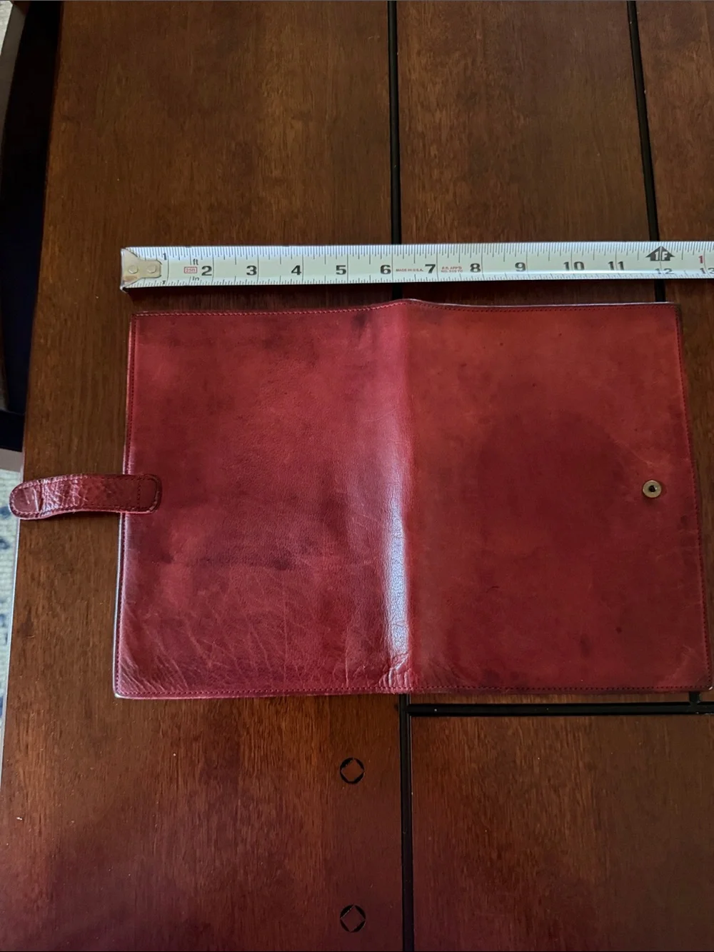 Vintage Coach Travel Wallet in Red Water Buffalo Leather